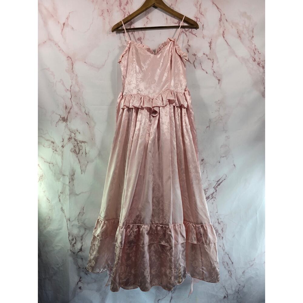 Gunne Sax Dress Womens Medium Midi Bubblegum Y2K Prom Princess Corset Jessica